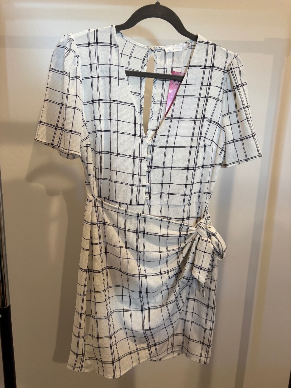 Lush white and black plaid dress size small